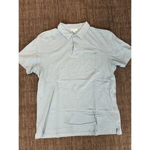 Sunspel Riviera Polo Shirt Light Blue Mesh Cotton James Bond XL Made in Portugal